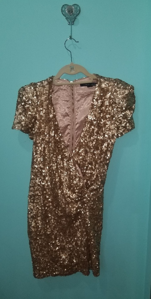 Gold sequin dress